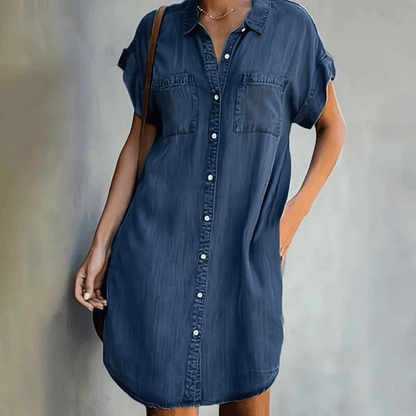 Martina | Kortærmet denimkjole