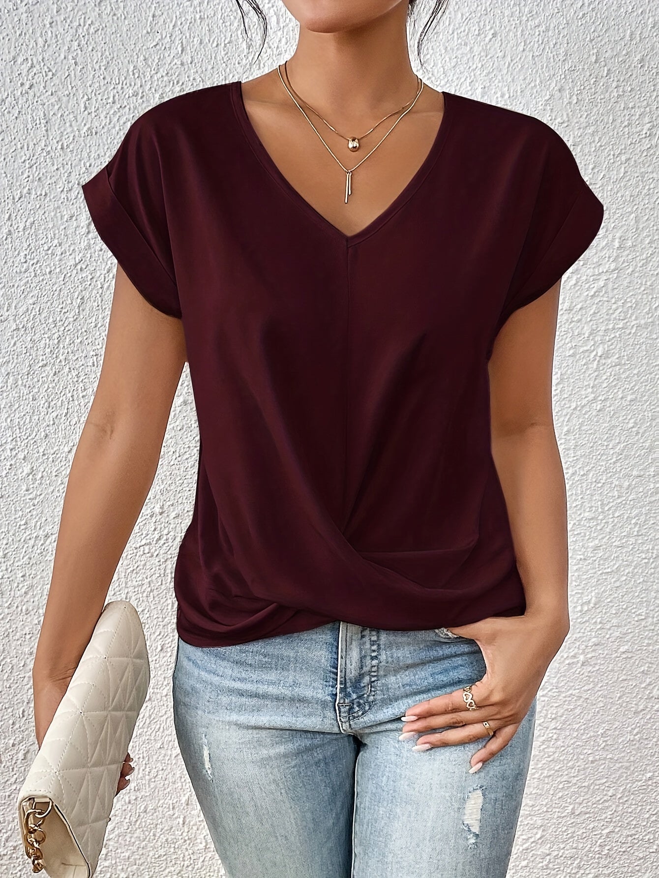 Clao™ | Casual T-shirt med sweetheart halsudskæring