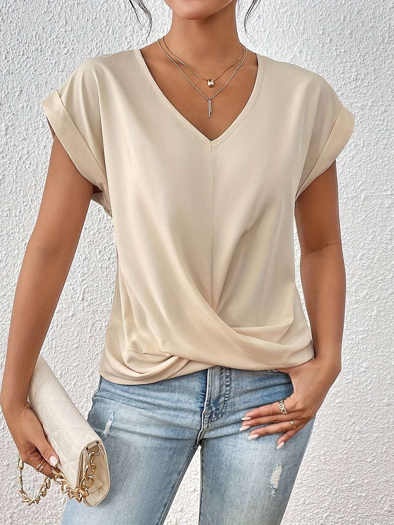 Clao™ | Casual T-shirt med sweetheart halsudskæring