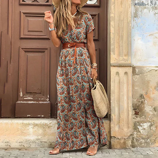 Chic Bohemian Maxi Dress for Summer Occasions