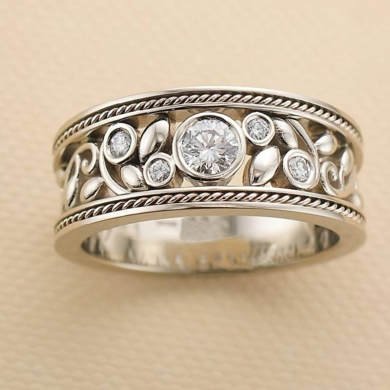 Vintage ring i sølv & zirkonia