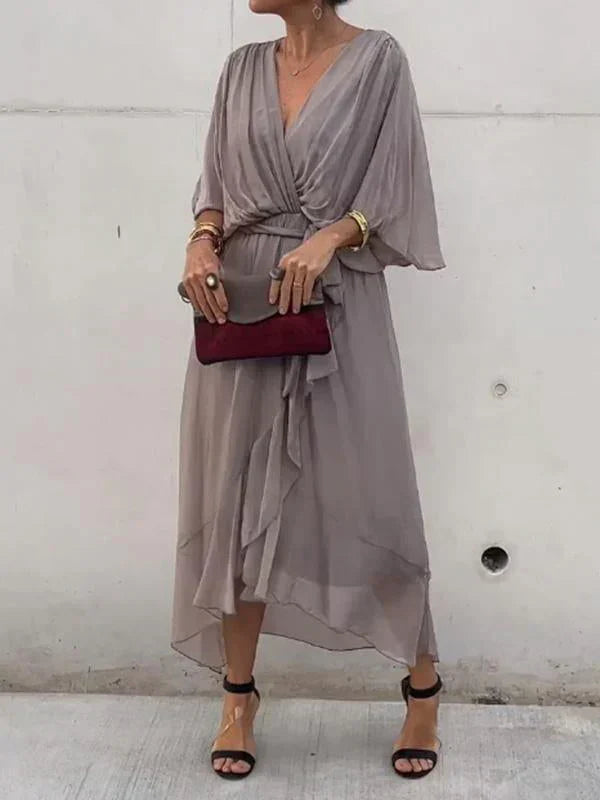 Esperance | Kjole i chiffon med V-hals