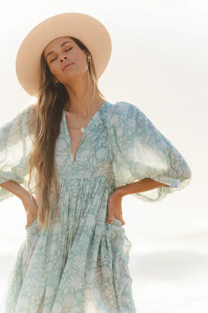 Blomster Boho Sommerkjole til Kvinder - Perfekt til Begivenheder og Udendørs Sammenkomster