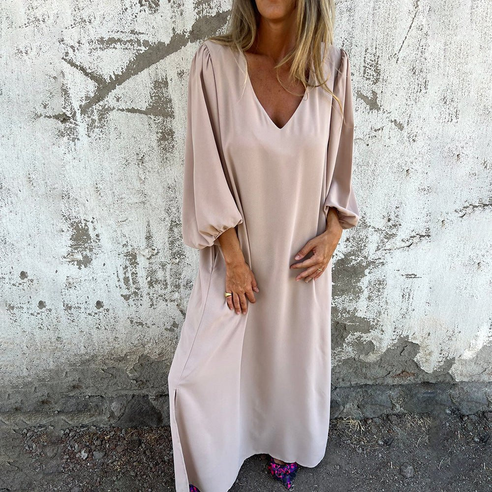 Perle | Boho Lang Kjole med Lommer