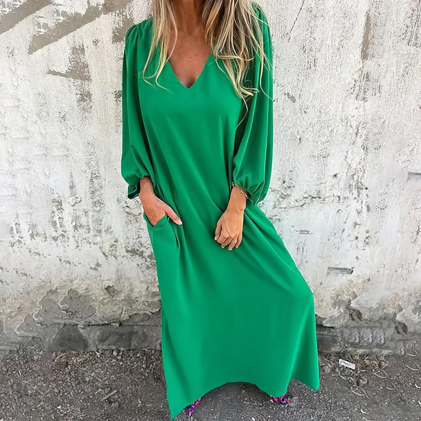 Perle | Boho Lang Kjole med Lommer