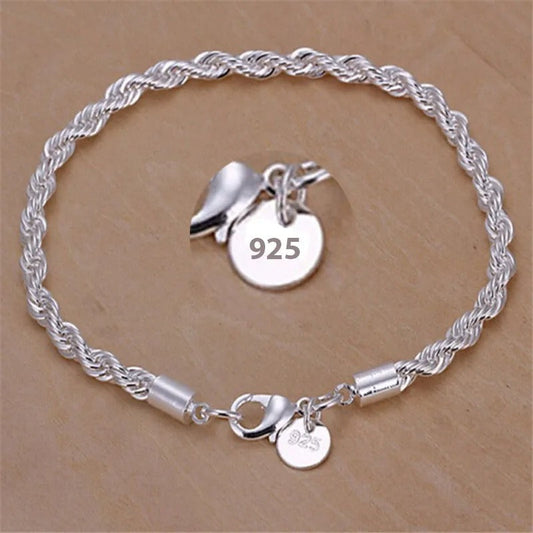 Armbånd i flettet sølv 925