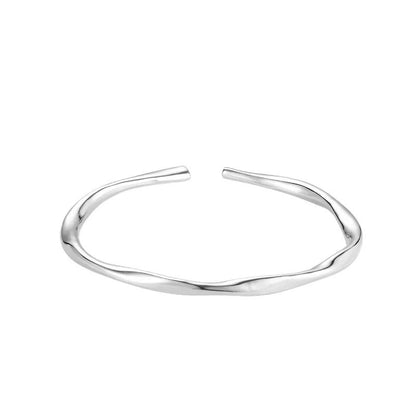 Tykt og uregelmæssigt justerbart armbånd i 925 sterling sølv