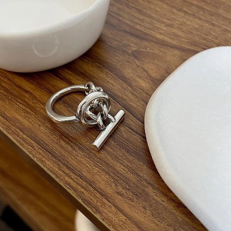 Justerbar designring i 925 sølv